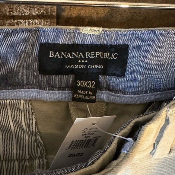 Banana Republic Mason Stretch Chino Pants 30X32 Beige Slim Fit Mens Casual Wear - Picture 5 of 5